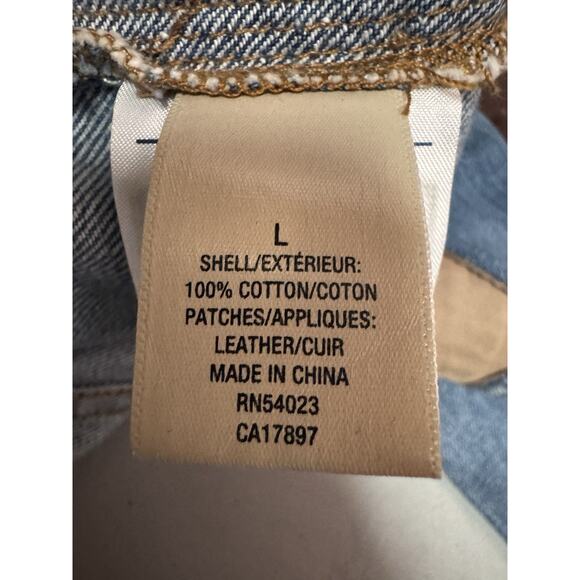 Vintage Y2K Denim Old Navy Womens Size Large Cropped Distressed Jean Jacket - Picture 7 of 9